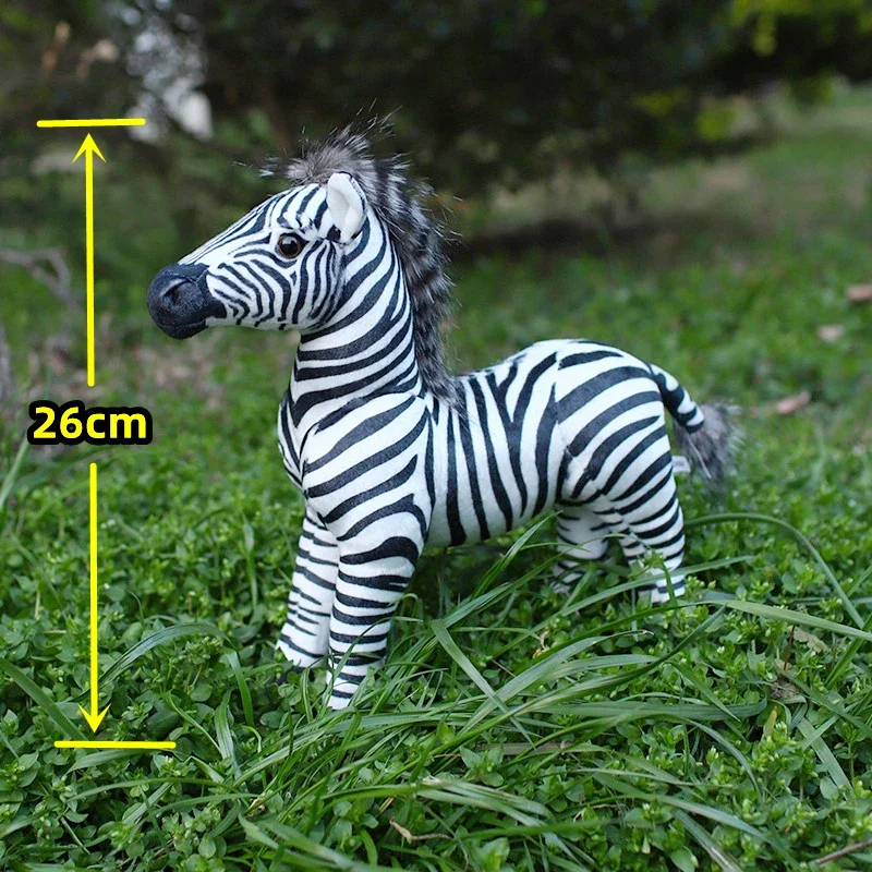 Realistic Zebra High Fidelity Plushie Zebra Horse Plush Toys Lifelike Animals Simulation Stuffed Doll Kawai Toy For Kids