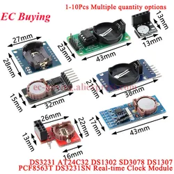 1-10Pcs DS3231 AT24C32 DS1302 SD3078 DS1307 PCF8563T Real-time Clock Module I2C IIC Precision RTC Real Time Clock Memory Module