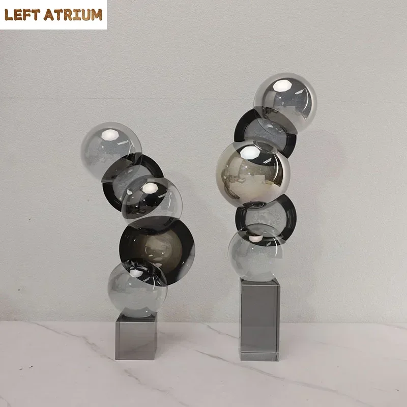 Многослойная сферическая кристаллическая геометрия, креативные украшения, украшение стола, современные поделки, скульптура, произведения искусства, эстетический декор для комнаты