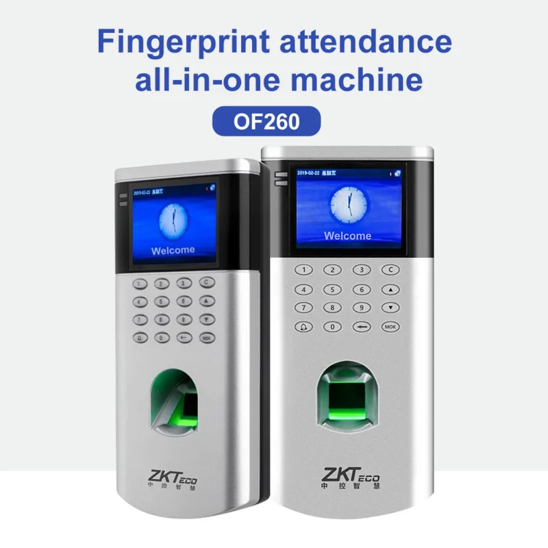 

OF260 Fingerprint Time and Attendance Machine Card Employee Time Clock Management with 12V Electronic Door Lock System