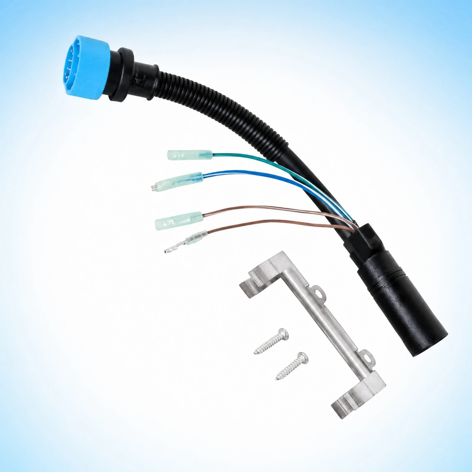 Outboard Motor Adapter Cable Corrugated 14-Pin to 8-Pin Adapter Boat Wiring Harness with Bracket Plug and Play