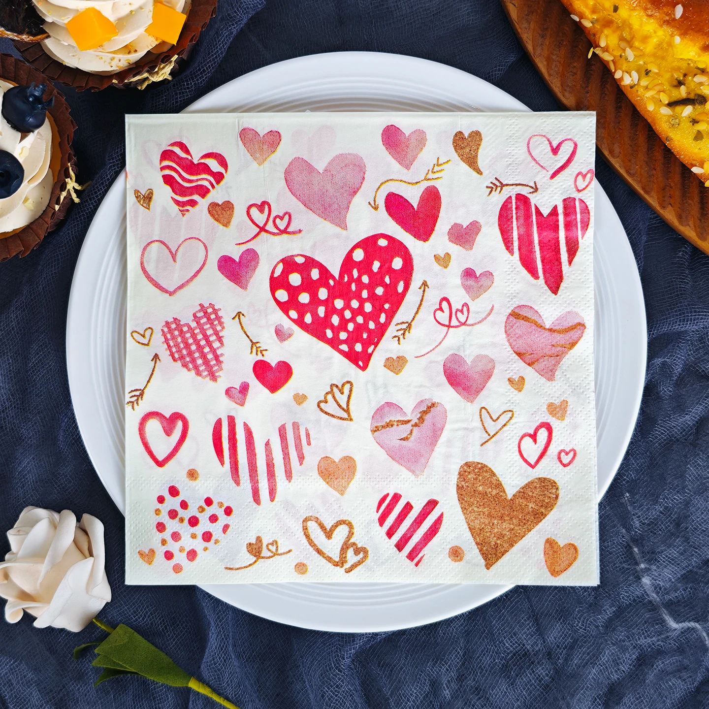 20/50pcs 33*33cm 2ply Valentine's Day Love Napkins Suitable for Wedding Decorations, Dining, Festive Parties, Lively Gatherings