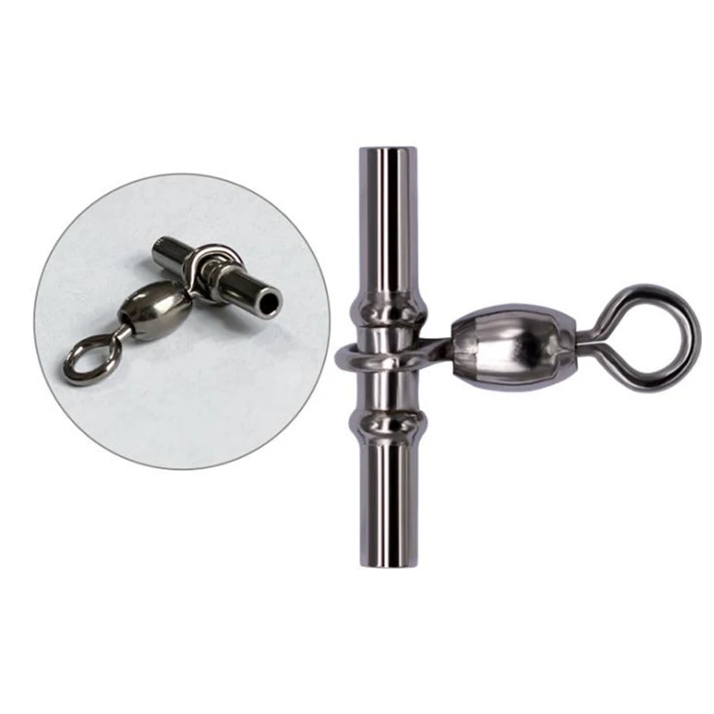 Giroirs de grue à lignes croisées en laiton robuste en forme de T, matériel de pêche pivotant à trois ou 3 voies, manchon à sertir, connecteur pivotant, 30 pièces