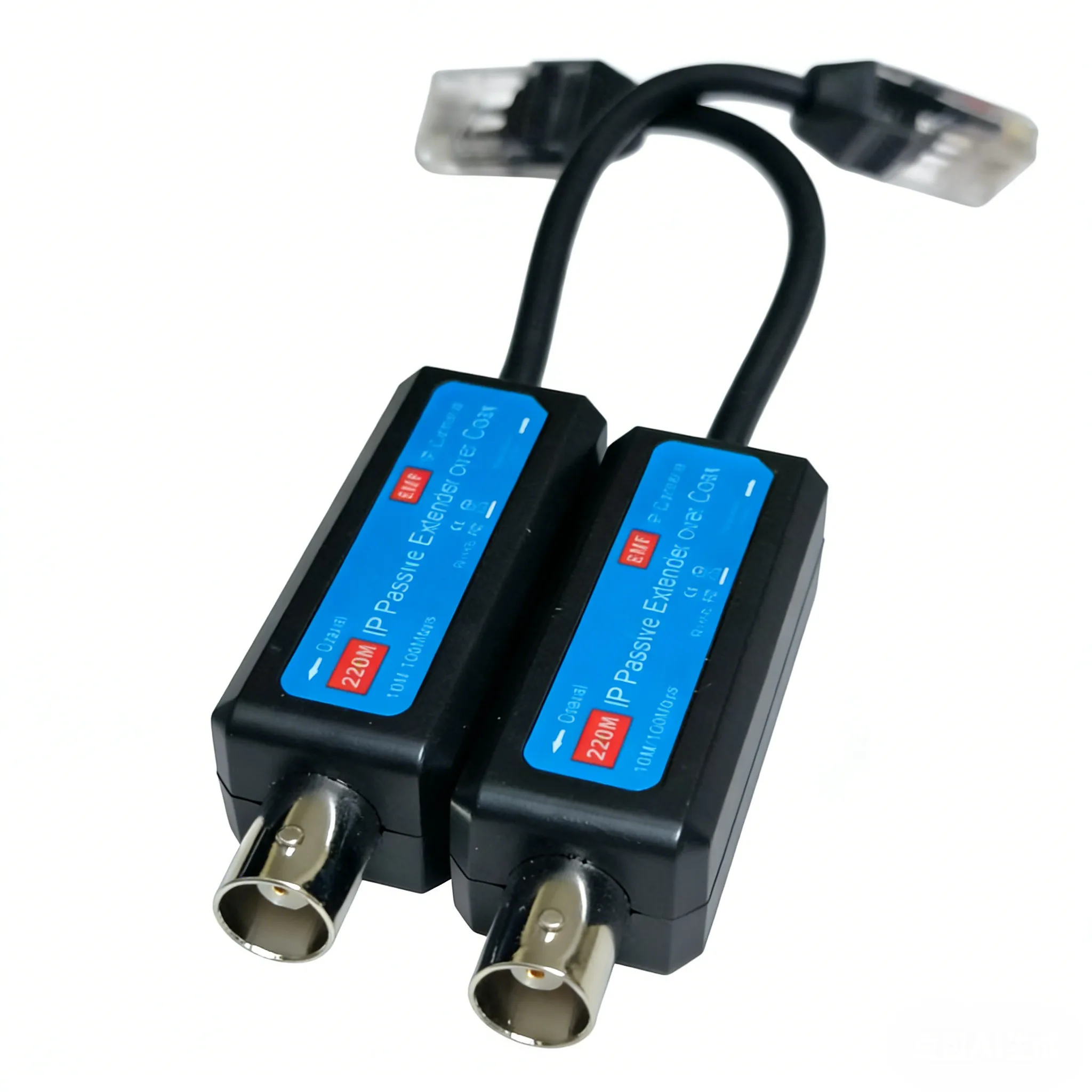 10/100Mbps 1CH Passive IP Network Coaxial Transmitter Receiver Extender over Coax Stable Transmission for IP NVR Camera