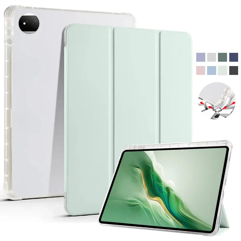 

For Honor Magic Pad 2 12.3 " Honor9 Matepad Pro 11 10.4 10.8 Inch Case with Pencil Holder PU Leather Soft Back Fold Stand Cover