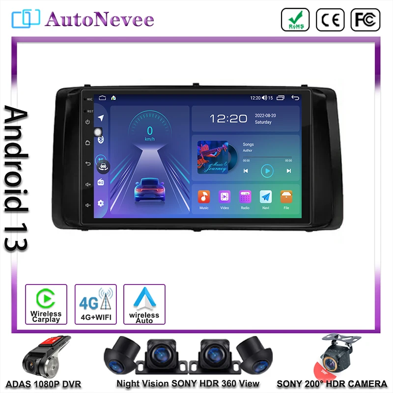 DVD Android 14 For Toyota Corolla E130 E120 2000 - 2004 Car Radio Autoradio Multimedia Video Player Navigatie Carplay No 2Din 5G