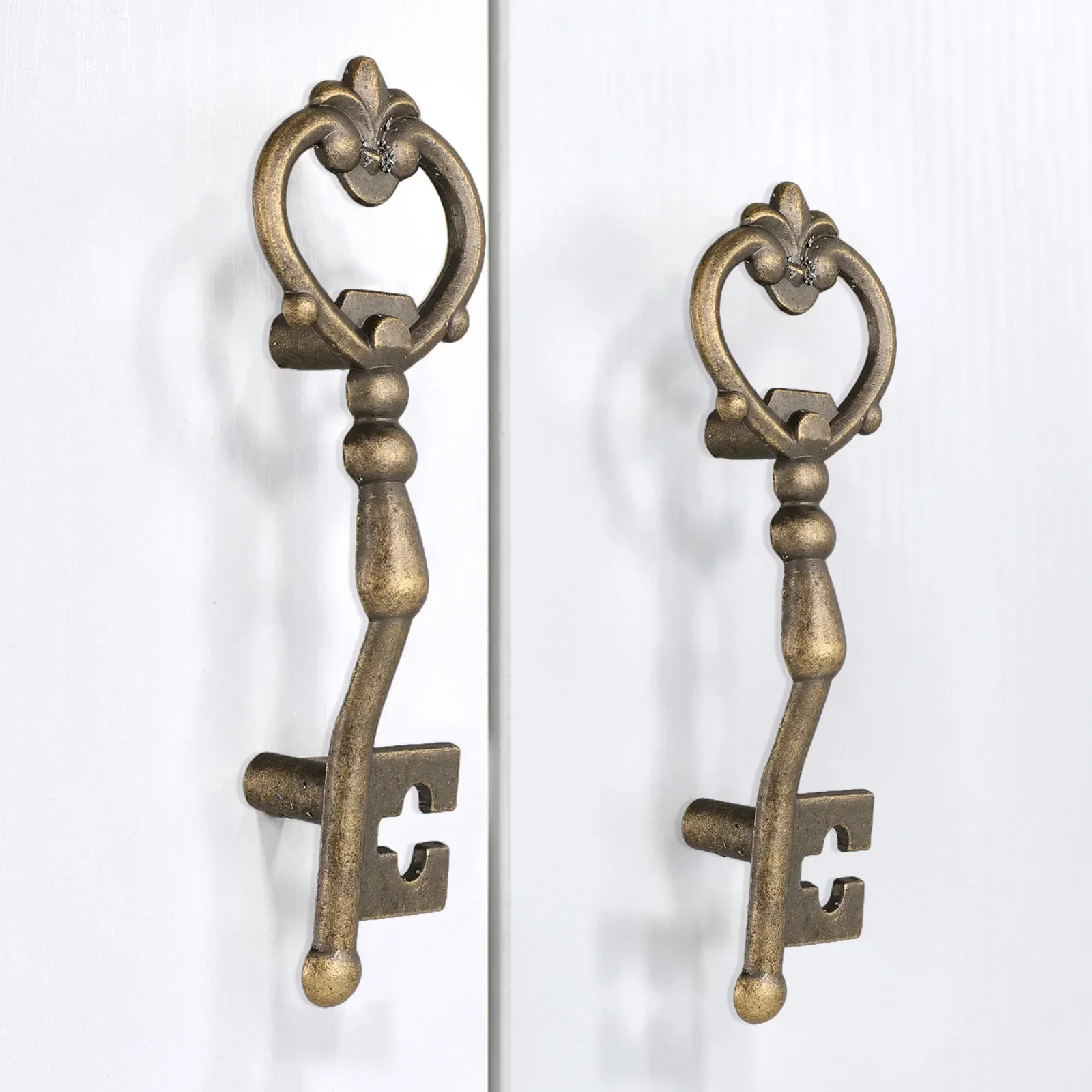

1pcs Key Shape Vintage Drawer Cabinet Door Handle Farmhouse Style Knob Furniture Pull Retro Vintage Classic Handle ﻿