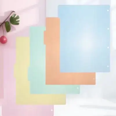 10pcs Plastic Index Tabs Colorful Binder Dividers Label A5 Office School Supplies Smooth Pp Dividers For Notebook