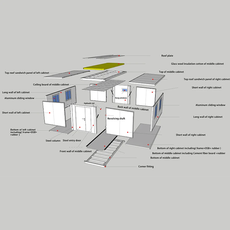 Granny Flat 20Ft 40Ft Luxury Expandable Container Prefab House 2-5 Bedroom Mobile Modern Design Living Room 25-Year Lifespan