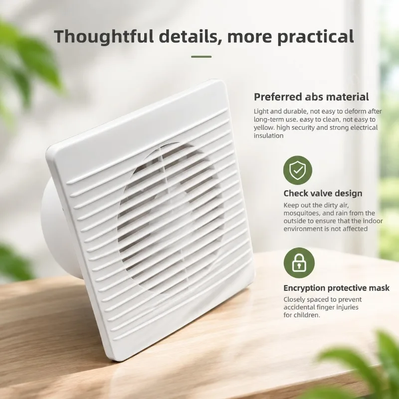 4inch 100mm Silence Ventilating Strong Exhaust Extractor Fan for Window Wall Bathroom Toilet Kitchen Mounted