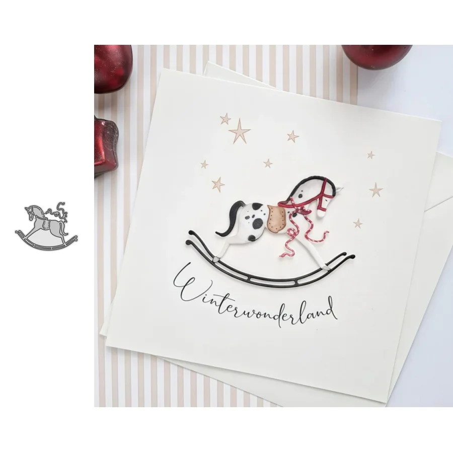 New Arrival Magical Rocking Horse Metal Cutting Dies for DIY Scrapbooking Card Making Stencils Embossing Craft Decoration