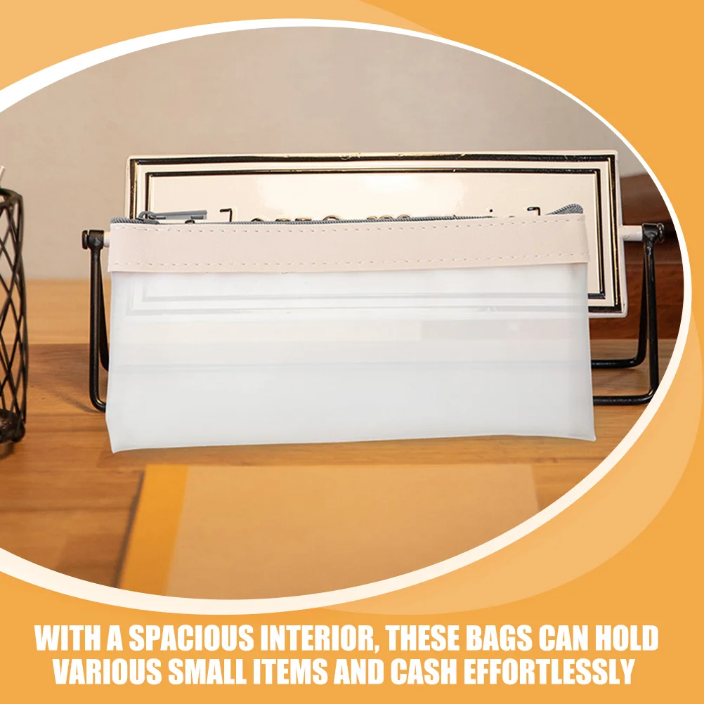 

2Pcs Transparent Cash Pouch Clear Money Bags Zipper Closure Ideal for Bank Deposit Small Item Storage Bank Bag