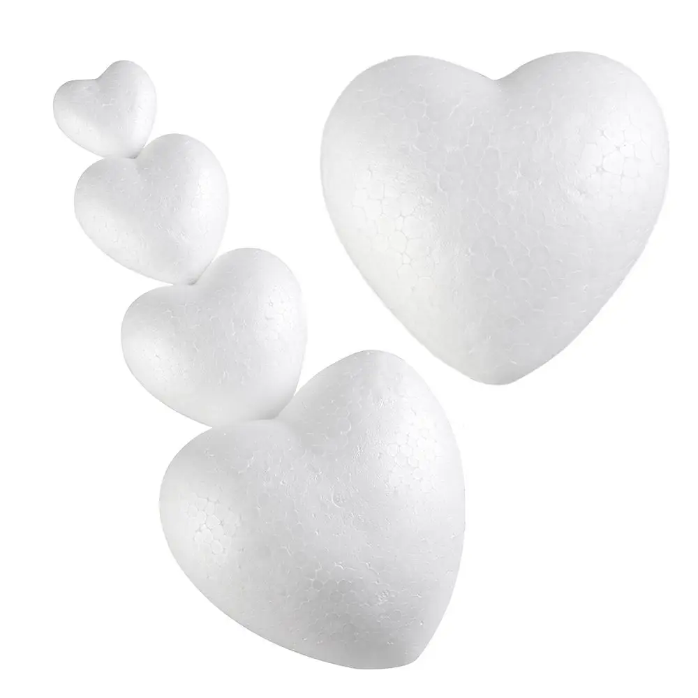 6/8.5/10/15cm Ball Toys Wedding Decor Kids Favors Styrofoam Party Decoration Heart Foam Mould White Craft Balls