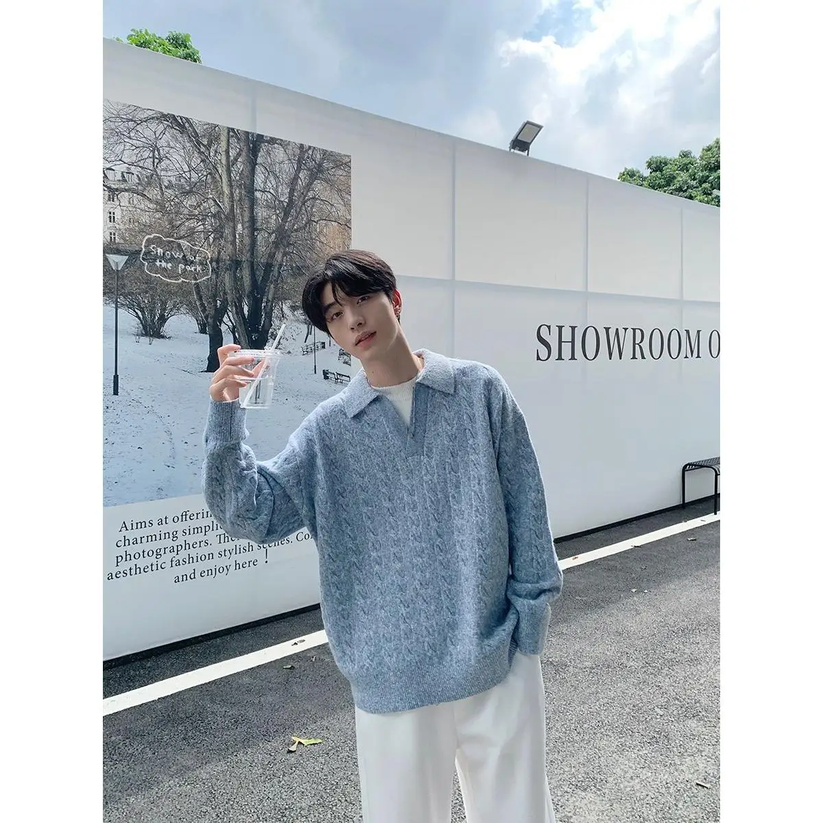 

Loose Fit Ne ort Sve T-irt Men's Summer Knitted Stripe Pure Color Casual Faion Polyester Fiber round Ne T-S...