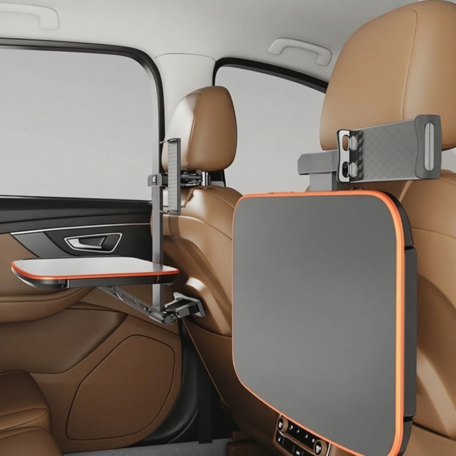 Car Rear-Seat Tray Table Retractable Drawers Car Tray Table with Drawer Multifunctional Stable for Travelers, Road Trips