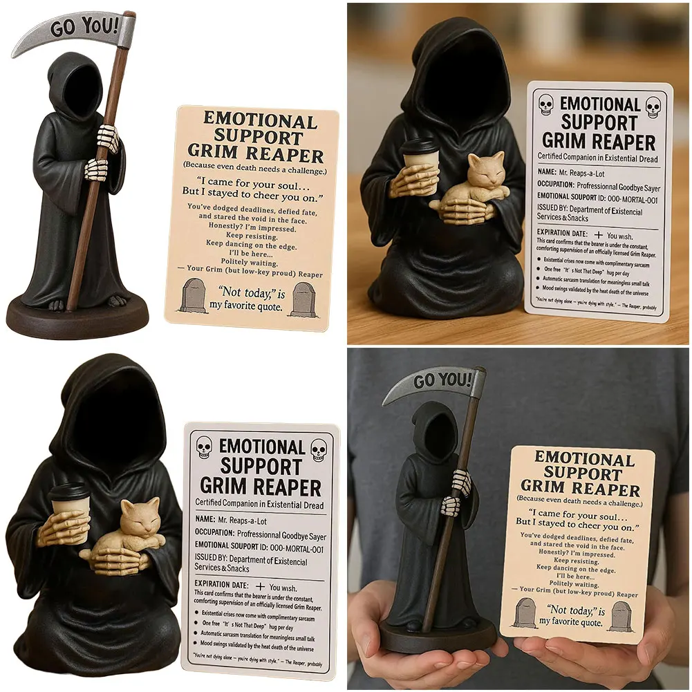 1-2 قطعة تمثال الموت الدائمة المنجل ريبر الراتنج الحرف تمثال سانتا Muerte تمثال قاتمة ريبر عقد المنجل ديكور الهالوين #5