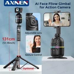 AI Smart Follow Stand for Go Pro Action Camera and Mobile Phone, 360 Rotation Face Tracking Selfie Holder Gopro Accessories