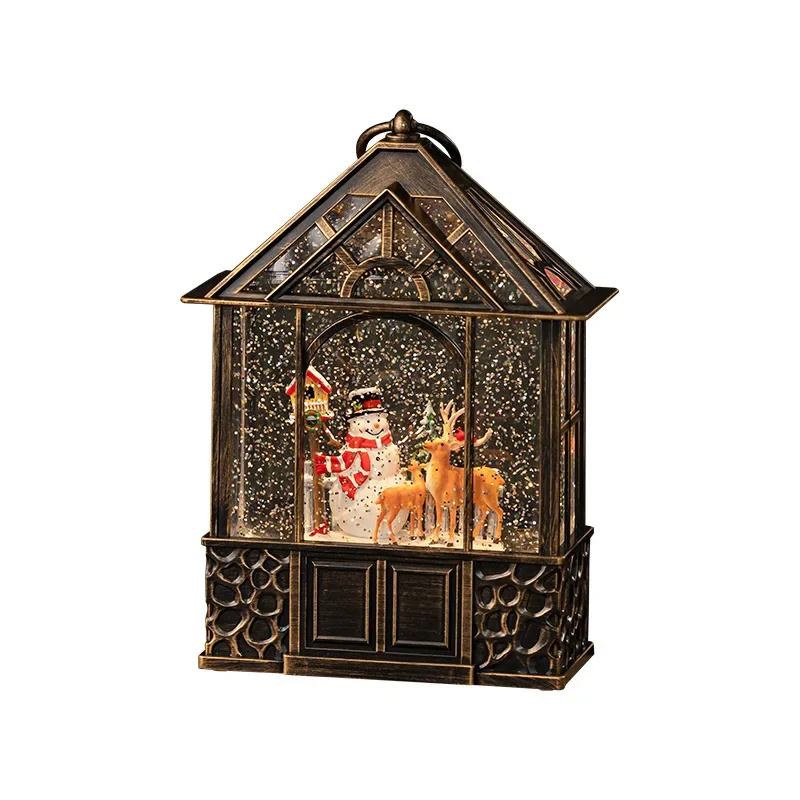 

Vintage Christmas Desktop Music Box Piaoxue Old Man Crystal Ball Music Box House