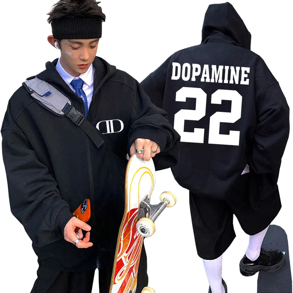 

Rapper Lil Tecca Dopamine 22 Graphic Zipper Hoodie Men Women Hip Hop Fashion Zip Up Sweatshirt Men's Oversized Zip Up Jackets