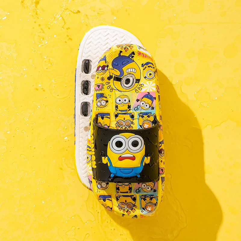 Summer Minions Slippers For Children Boys And Girls Indoor Non-slip Soft Sole Slippers Cartoon Cute Minions Slippers