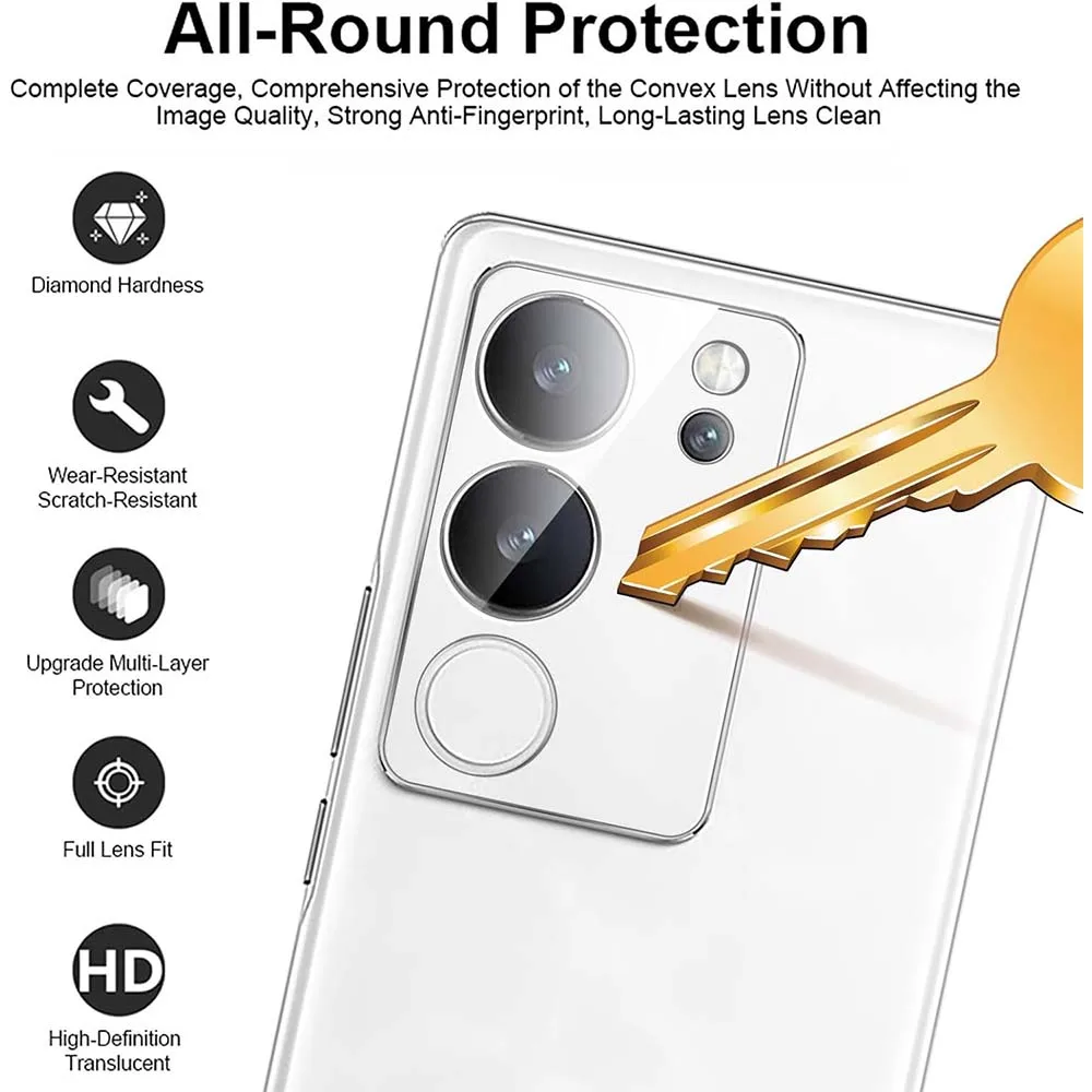 3D Curved Clear Tempered Glass Camera Protector For Vivo V29 Pro Rear Lens Case Cover VivoV29 VivoV29Pro V29Pro V 29 5G