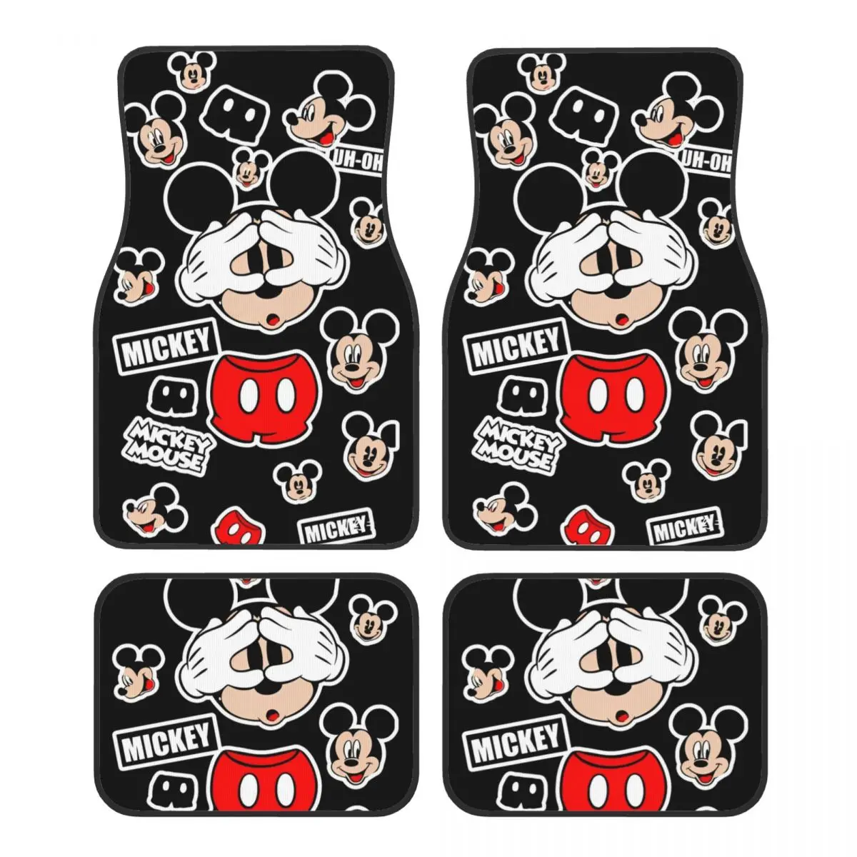 

Коврики с героями мультфильмов Микки и Минни для автомобилей, всепогодные противоскользящие коврики, полный комплект автомобильных аксессуаров