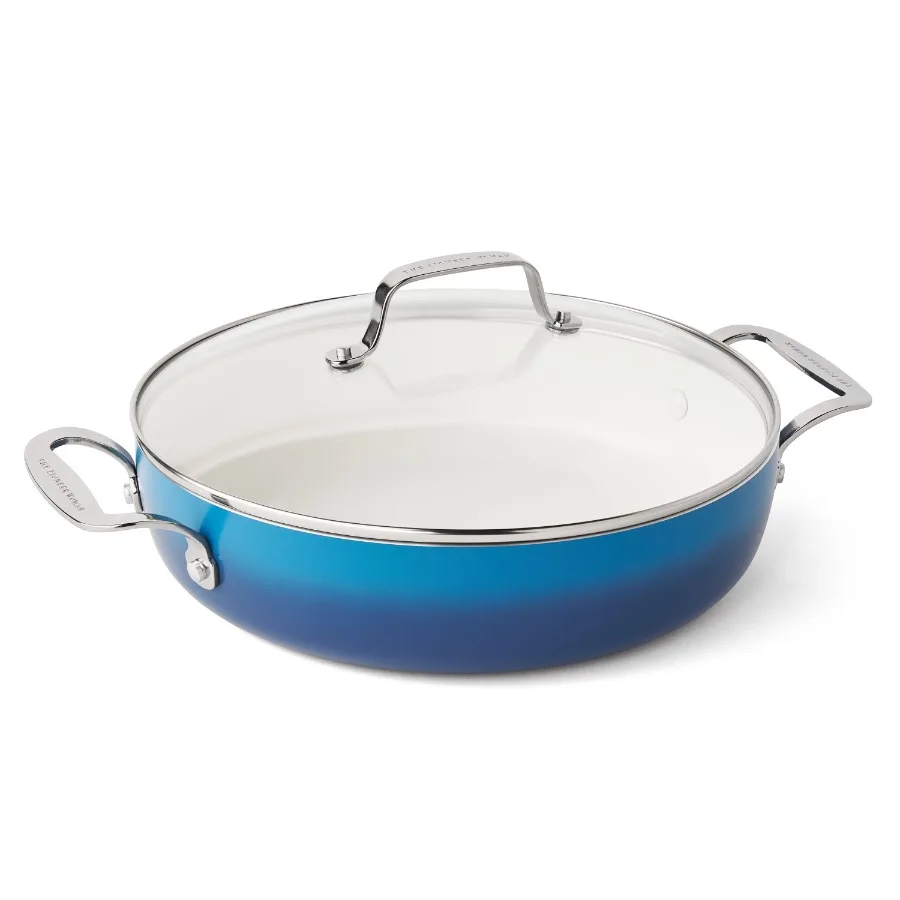 

Harlow 12" Ceramic Non-Stick Everyday Pan with Lid Denim Blue