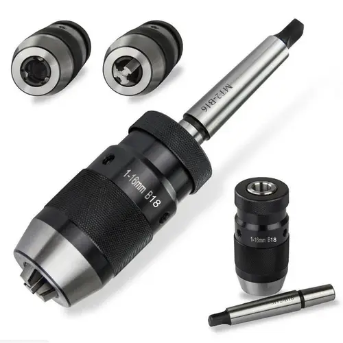 2025 newest  automatic lathe drill chuck 16 mm 13mm chuck drill B10 B12 B16 B18 B22 Self Tightening Drill Chuck Keyless Drilling - Image 2