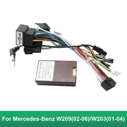 Car 16pin Audio Wiring Harness Adapter With Canbus Box For Mercedes-Benz W209(02-06)/W203(01-04) Stereo Installation