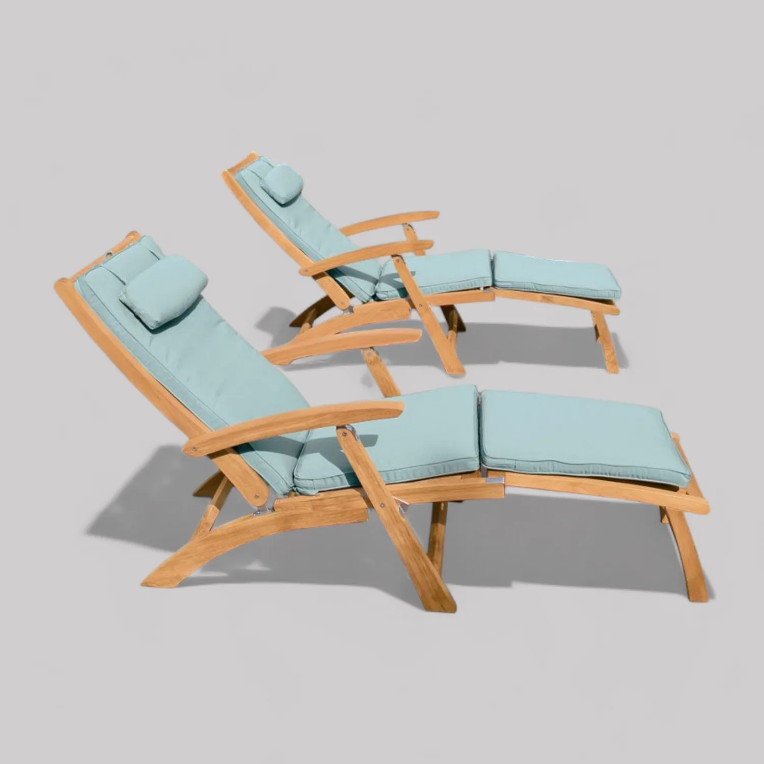 High-End Teak Wood Foldable Steamer Beach Chair Hotel Pool Outdoor Seating Garden Patio Chaise Lounge Exterior Recliner Sun Bed