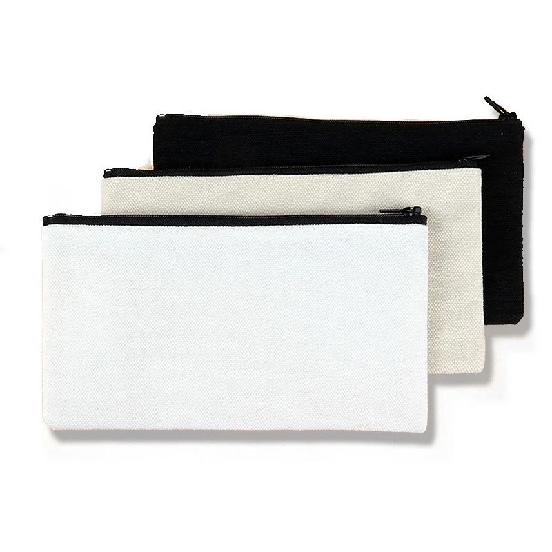 Diy Blank Canvas Graffiti Pencil Bag Zipper Stationery Storage Bag