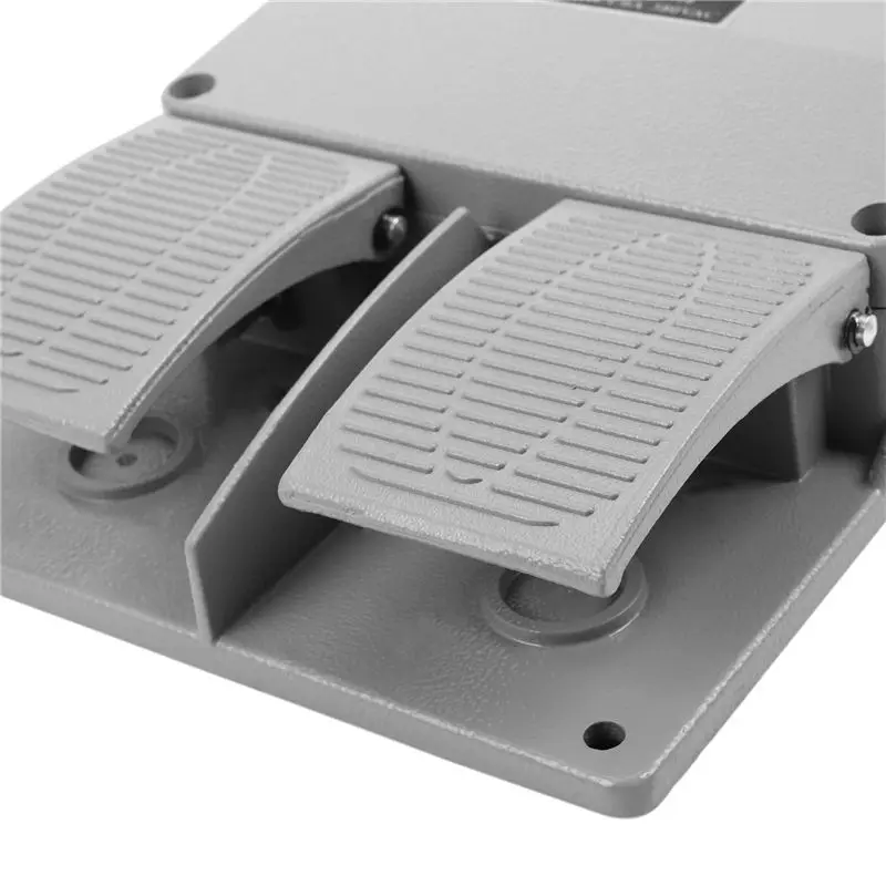AT44 10X YDT1-16 Foot Switch Double Pedal Aluminum Shell Gray 10A for Machine Tool Accessories