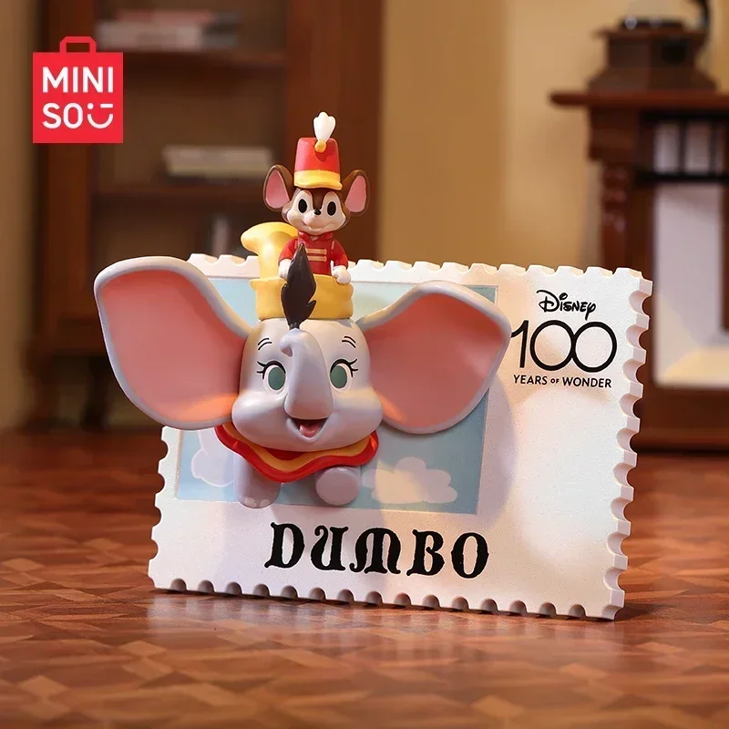 MINISO Blind Box Disney Anniversary Serie Retro Stamp Refrigerator Magnet Buzz Lightyear Winnie Pooh Stitch Toy Birthday Gift