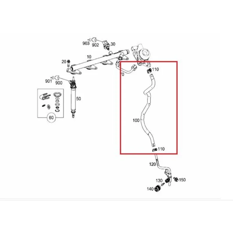 Fuel Pipes Hose High Pressure Pump For Mercedes Benz W213 C180 GLK200 GLK250 A2740703500 2740703500 A2740700181 A2740700081