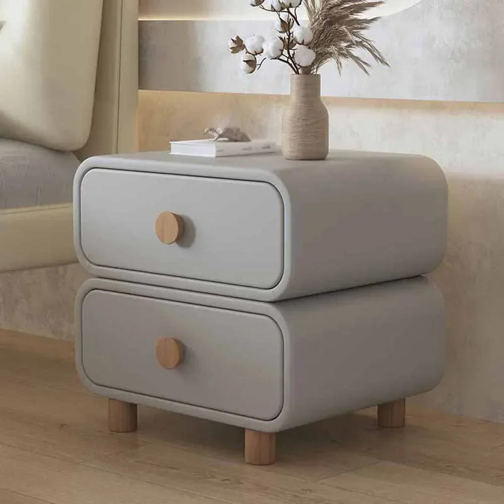 European Nightstands Household Tablemesa Double Draw Storage Luxury Microfiber Nail Computer Mesitas De Noche Home Furniture