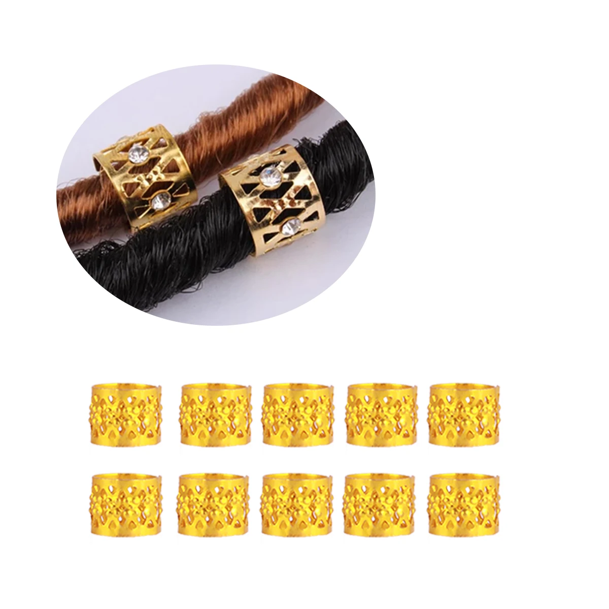 

150 шт., кольца для волос, медные кольца-манжеты с дредами и подвесками, золотые, серебряные, праздничные украшения для волос, аксессуары