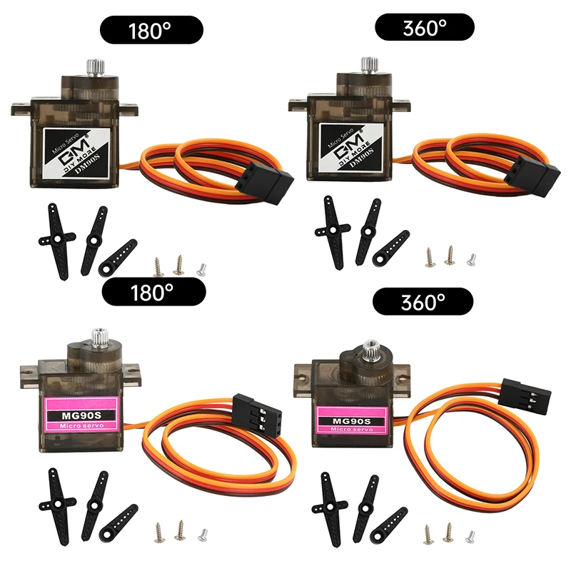 diymore MG90S Servomotor 180/360 Degree 12g Metal Gear Servo High Speed 9G Metal Gear Servo DIY Electronic Kit