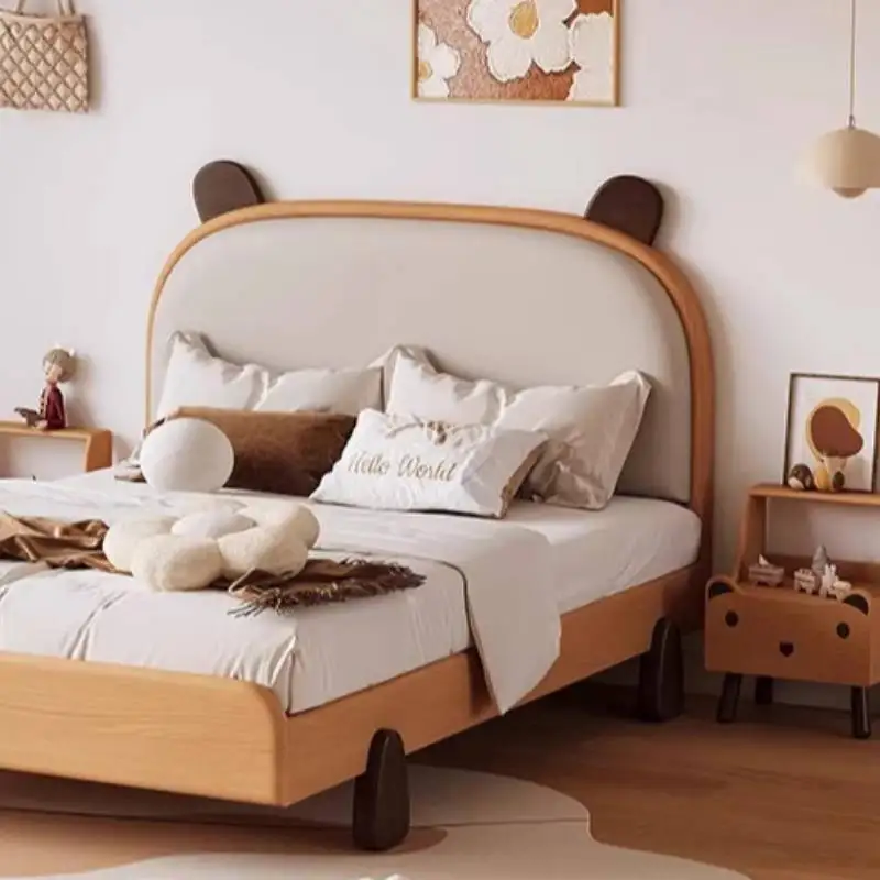 سرير أطفال مزخرف آمن خشبي أوروبي Luxuce سرير أطفال على الطراز الحديث تصميم فردي مخصص Lettino Per Bambini أثاث منزلي