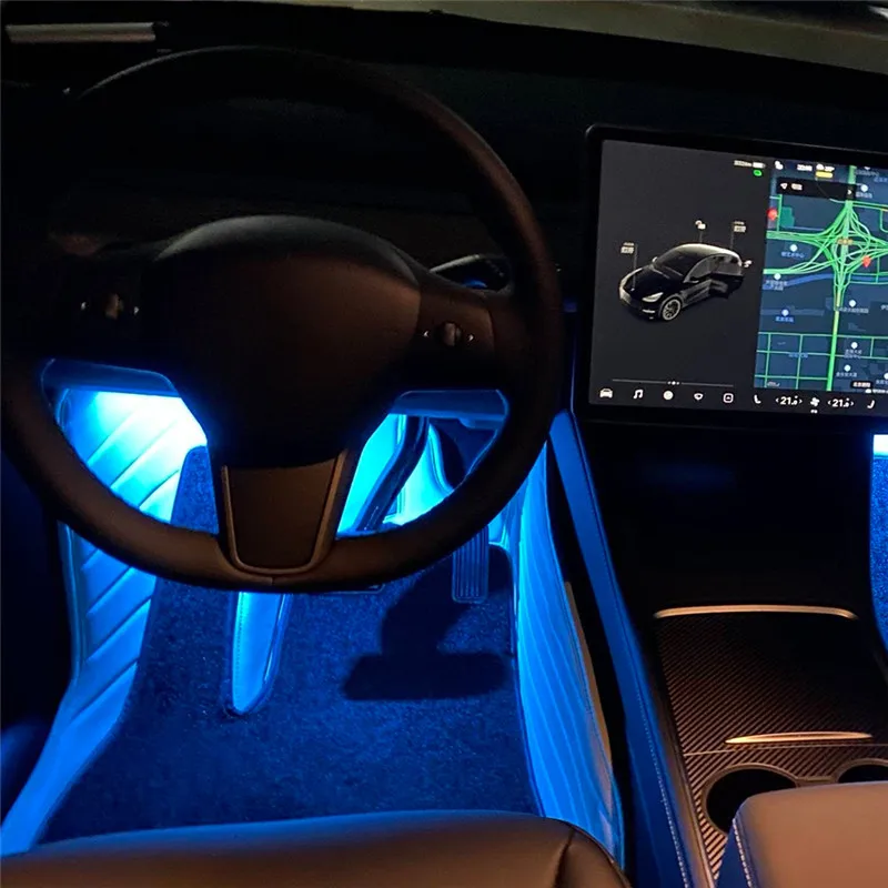 2 pz/set Car Interior LED Trunk lampadine Kit proiettore blu bianco rosso viola per Tesla Model 3 Y S X accessori Auto