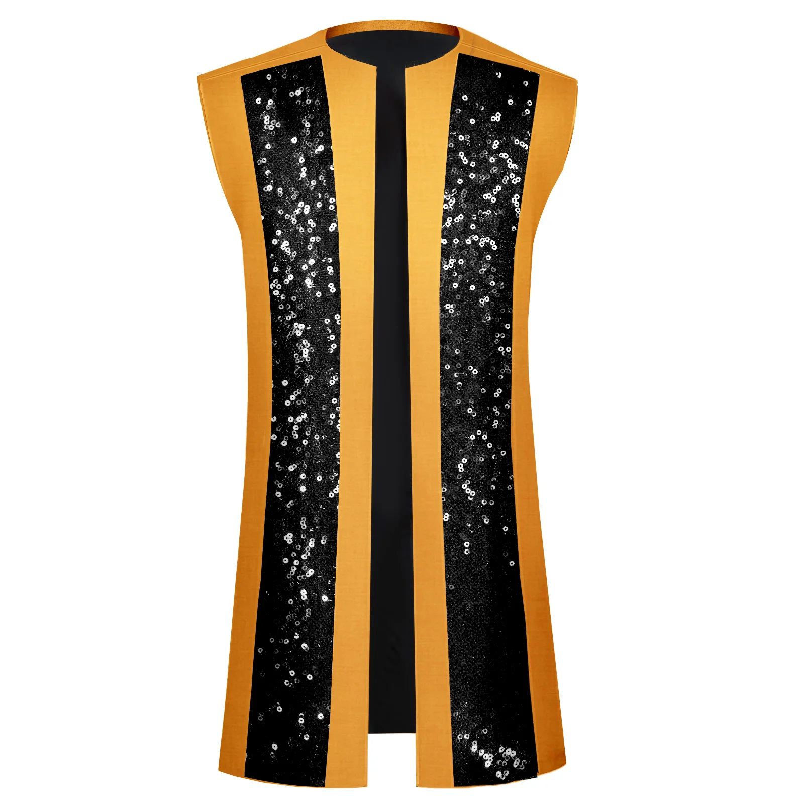 

SEA&ALP African Coat For Men Dashiki Sleeveless Sequin Vest Fashion Causal Long Coats Ethnic Outfits Costume Jackets