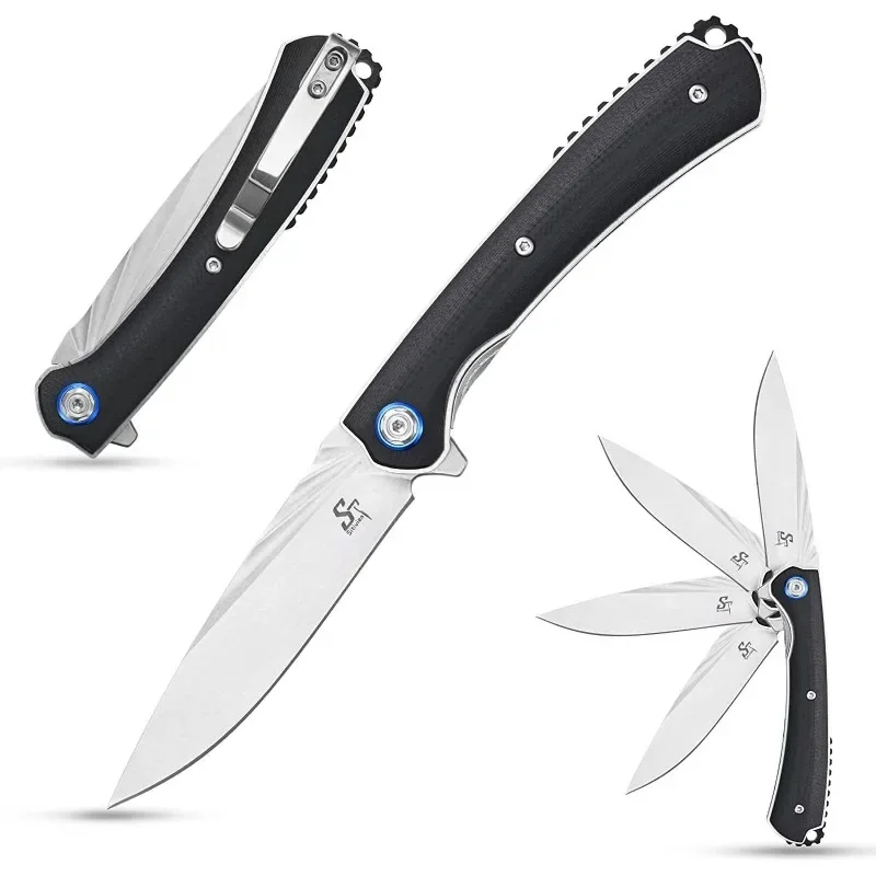 

Sitivien ST144 Outdoor Camping Folding Pocket Knife 14C28N Blade G10 Handle Survival Tactical Hunting Utility Knives EDC Tools