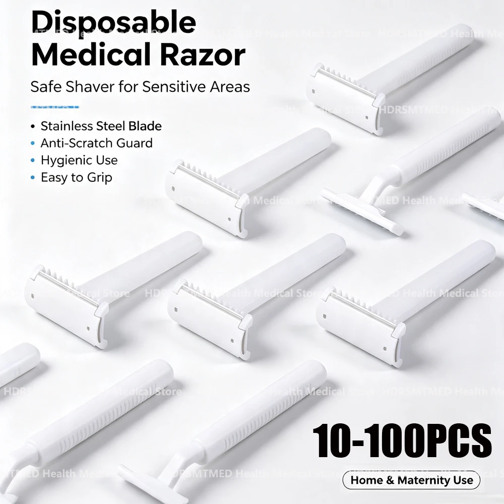 10-100Pcs Medical Disposable Razors for Women Men's Sanitary Shaver 1 or 2 Layer Sharp Stainless Blade Hair Remove Tool