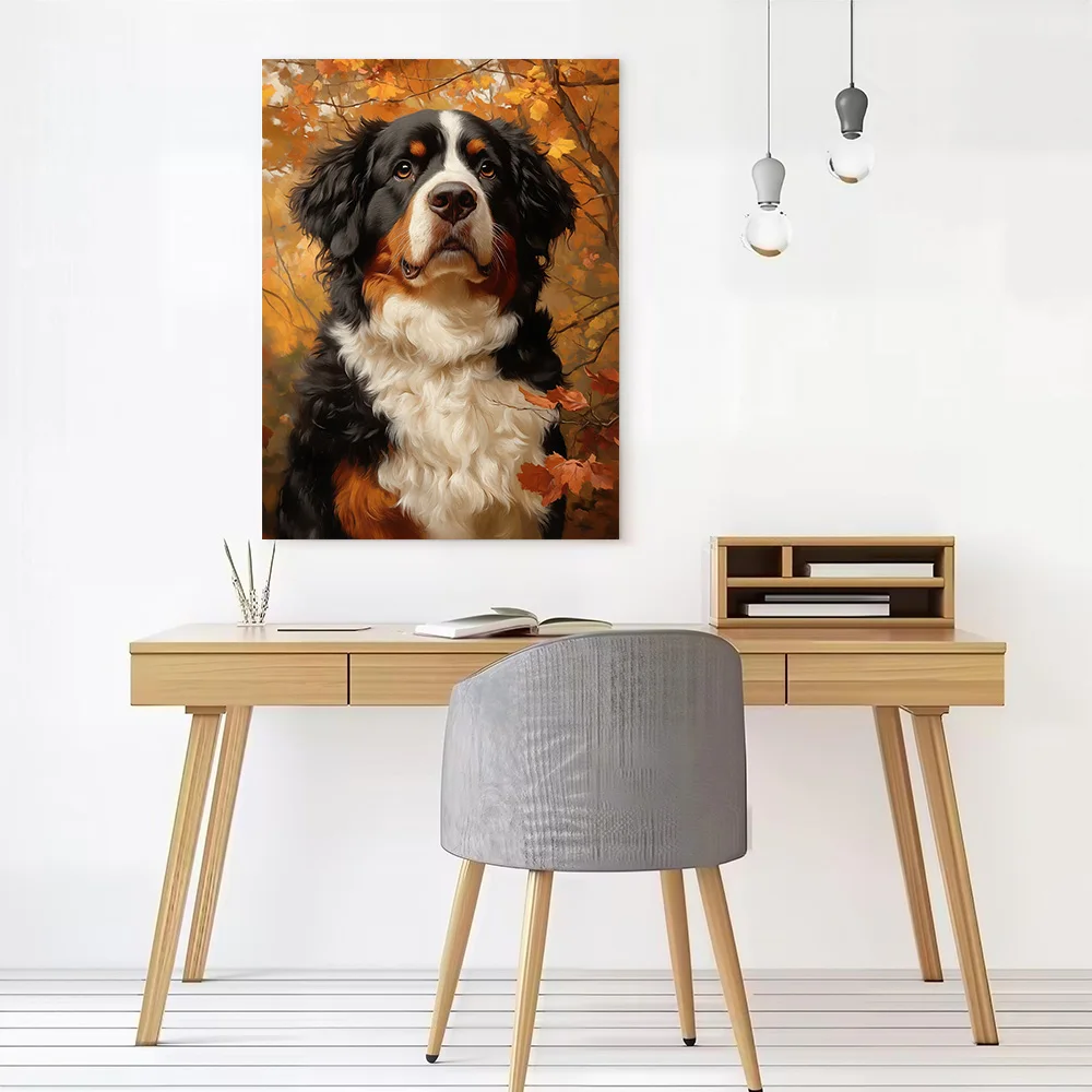 Bernese Mountain Dog Portrait Canvas Wall Art Poster Custom Wall Paintings Personalized Photo Printing for Wand Deko Bedroom