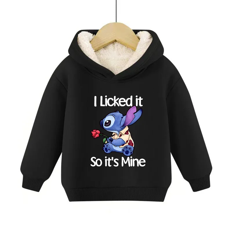 Disney Sweatshirts Stitch Hoodie Long-Sleeved Kids Hooded Pullover Pullover Sportswear Hoodies Clothes Casual Hoodies Sweatshirt