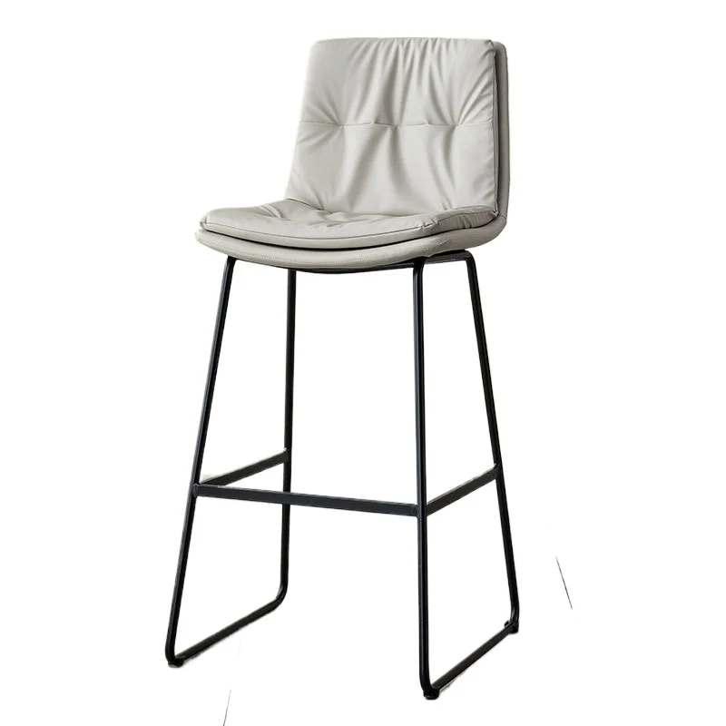 

Nordic light luxury soft bag bar chair restaurant cafe milk tea shop homestay wrought iron high chair bar chair