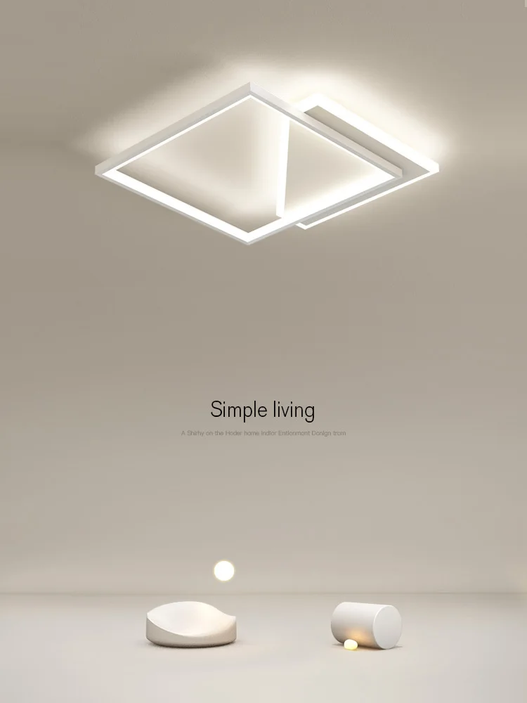 Nordic Bedroom Lamp Lights Creative Indoor Lighting Square Lamp Simple Modern Led Ceiling Lamps Minimalist Ins Room Study Lamp