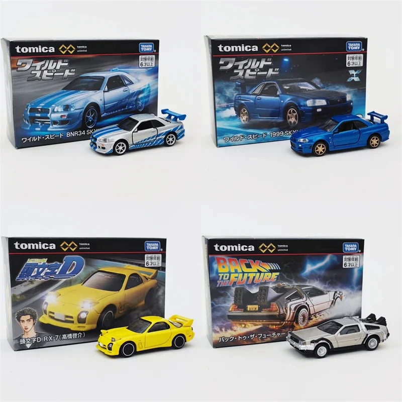 TAKARA TOMY-Modelo de carro de liga infinita, fundido, Mustang GTR, Velozes e Furiosos, De Volta para o Futuro, Presente de coleção para menino