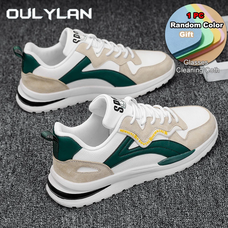 

Oulylan Spring Mixed Color Sport Shoes Men Casual Breathable Lace Up Sneakers Outdoor Soft Soled Anti Slip Running Footwear