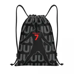 CR7 Football Ronaldos Siu Drawstring Backpack Sports Gym Sackpack Water Resistant String Bag for Cycling