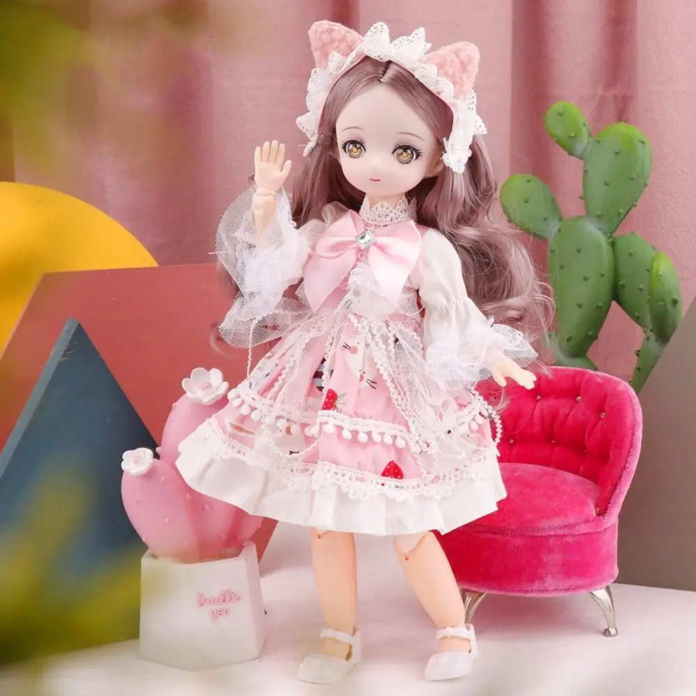 

Play House Toys Spherical Joint 30cm Anime Bjd Doll with Clothes Dress Up Hinged Doll 3D Eyes 30cm 1/6 Bjd Dolls Birthday Gift